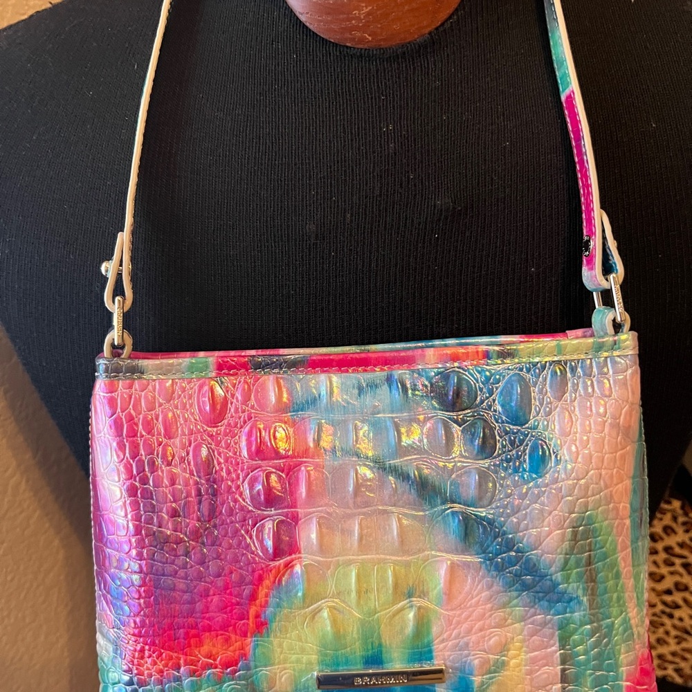 Brahmin Mini Bag in Multicolor Iridescent Croc